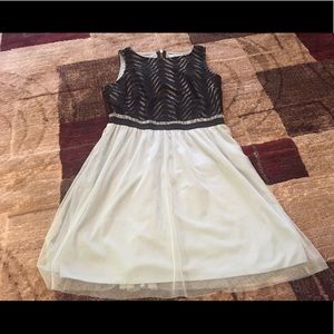 Light blue and black lace dress